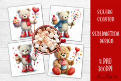 Valentines Day square coasters|love funny animal sublimation Product Image 1