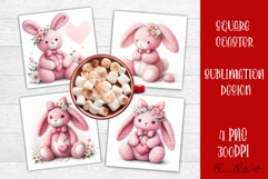 Valentines Day square coasters|love funny animal sublimation Product Image 1