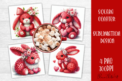 Valentines Day square coasters|love funny animal sublimation Product Image 1