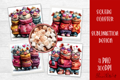 Valentines Day square coasters|love funny animal sublimation Product Image 1