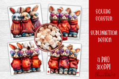 Valentines Day square coasters|love funny animal sublimation Product Image 1