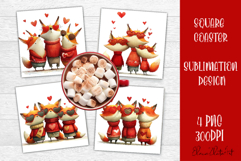 Valentines Day square coasters|love funny animal sublimation Product Image 1