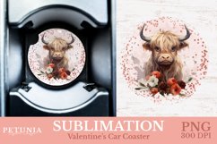 Valentines day png design being used as a car coaster sublimation print