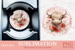 Valentines day png design being used as a car coaster sublimation print