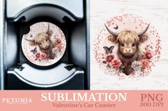 Valentines day png design being used as a car coaster sublimation print