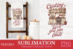 valentines day sublimation transparent design being used as a valentines day sublimation kitchen towel print