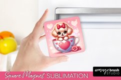 Valentines Day Sublimation Magnet - Dog PNG Fridge Magnet