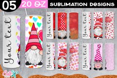Valentines day with gnome tumbler for sublimation