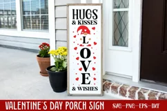 Hugs and kisses love and wishes SVG, Valentine's Day Porch Product Image 1