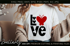 Valentine's Day SVG PNG Love Butterfly Flower SVG for Cricut Product Image 2