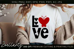 Valentine's Day SVG PNG Love Butterfly Flower SVG for Cricut Product Image 2