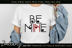 Valentine's Day Be Mine SVG Valentine Love Heart T-shirt Mug Product Image 1