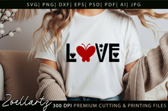 Valentine's Day SVG PNG Love Butterfly Flower SVG for Cricut Product Image 2