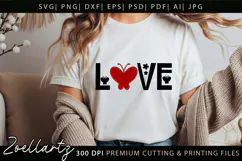Valentine's Day SVG PNG Love Butterfly Flower SVG for Cricut Product Image 2
