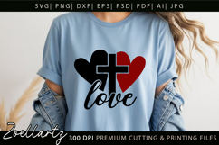 Valentine's Day SVG for Cricut Love Heart Cross Jesus Faith Product Image 3