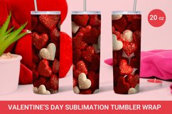 Valentines day tumbler, 3d glitter Heart tumbler Product Image 1