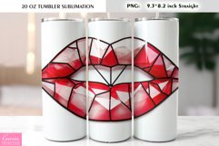 Red Lips|Stained Glass Valentines Day Tumbler Sublimation Product Image 1