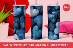 Valentine day tumbler, 3d heart tumbler, denim heart tumbler Product Image 1