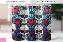 Stained Glass Skulls Valentines Day Tumbler Sublimation Product Image 1