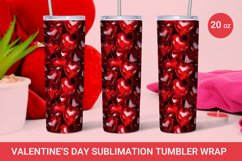 3d heart sublimation tumbler, valentines day tumbler Product Image 1
