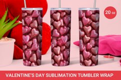 Valentines day tumbler, 3d glitter Heart tumbler Product Image 1