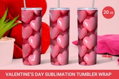 valentines day tumbler, 3d Heart tumbler Product Image 1