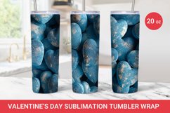 Valentines day tumbler, denim tumbler heart Product Image 1