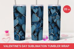 Valentine sublimation tumbler wrap, heart tumble design Product Image 1