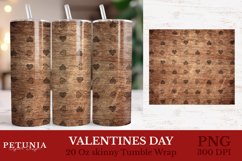 Valentines day wood tumbler wrap design being used as a sublimation tumbler wrap print