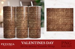 Valentines day wood tumbler wrap design being used as a sublimation tumbler wrap print
