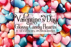 Valentine&#039;s Day, Glossy Candy Hearts Patterns, Seamless, s4 Product Image 1