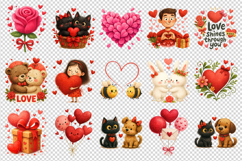 Valentine's Day clipart printable sublimation bundle png Product Image 3