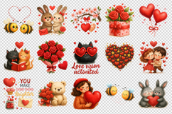 Valentine's Day clipart printable sublimation bundle png Product Image 4