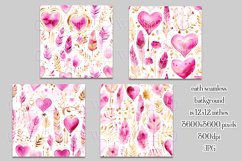 Valentine&#039;s Day, Girly Pink Watercolor Seamless Patterns, 14 Product Image 2