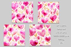 Valentine&#039;s Day, Girly Pink Watercolor Seamless Patterns, 18 Product Image 2