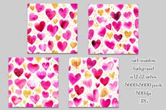Valentine&#039;s Day, Girly Pink Watercolor Seamless Patterns, s2 Product Image 2