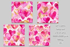 Valentine&#039;s Day, Girly Pink Watercolor Seamless Patterns, 20 Product Image 2