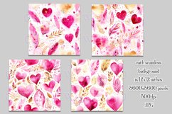 Valentine&#039;s Day, Girly Pink Watercolor Seamless Patterns, s4 Product Image 2