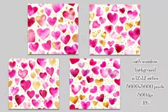 Valentine's Day, Girly Pink Watercolor Seamless Patterns, s6 Product Image 2