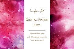 12 Watercolor Floral Backgrounds with Hearts - JPG Product Image 2