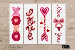 Printable Valentines Faux Crochet Bookmarks Product Image 2