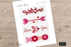 Printable Valentines Faux Crochet Bookmarks Product Image 3