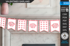 Valentine’s Day Garland Laser Cut|Valentine’s Wall Decor SVG Product Image 1