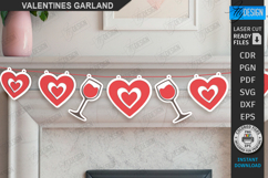 Valentine’s Day Garland Laser Cut|Valentine’s Wall Decor SVG Product Image 1