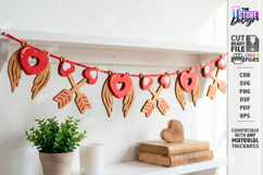 Valentine's Day Garland Laser Cut | Heart and Love Bunting S Product Image 1