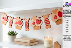 Valentine's Day Garland Laser Cut | Heart and Love Bunting S Product Image 1