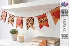 Valentine's Day Garland Laser Cut | Heart and Love Bunting S Product Image 1