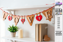 Valentine's Day Garlands Laser Cut Bundle | Romantic Banner Product Image 5