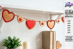 Valentine's Day Garlands Laser Cut Bundle | Romantic Banner Product Image 7