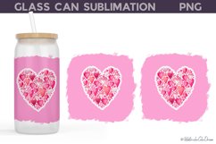 Heart Glass Can Wrap | Valentines Libbey Glass Sublimation Product Image 1